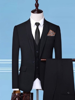 One Button Blazer Plain Mens Dress Suit