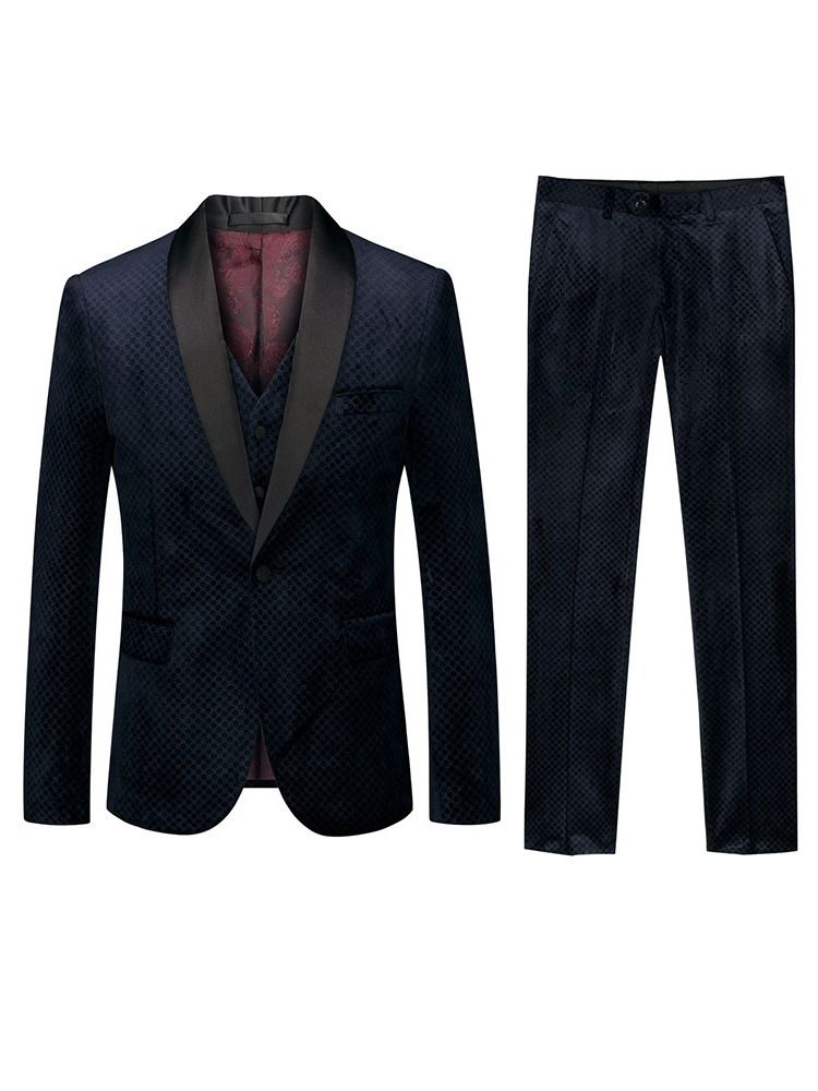 One Button Fashion 3-piece Mens Dress Suit