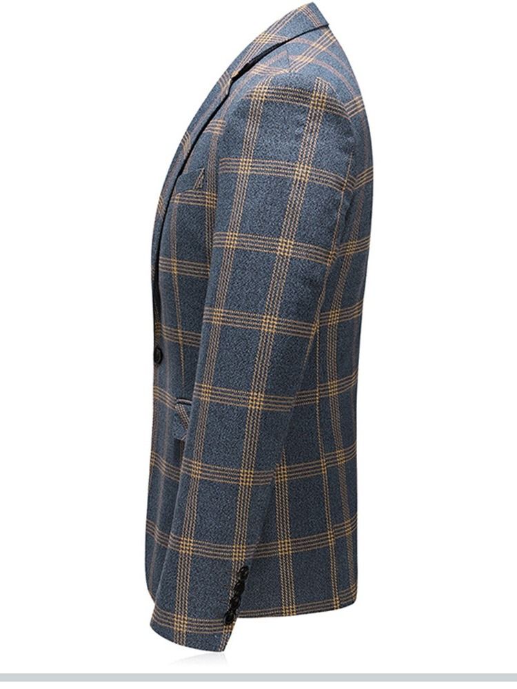 Plaid One Button Fashion Men Dress Dress