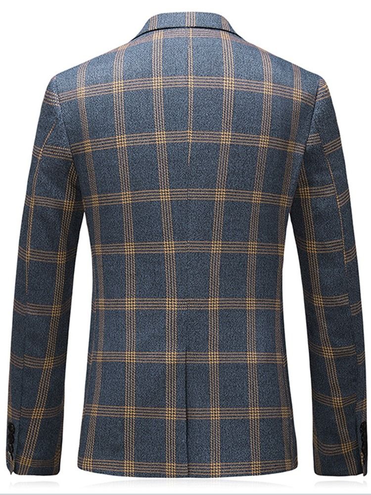 Plaid One Button Fashion Men Dress Dress