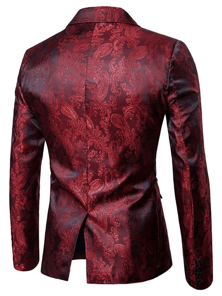 Printed One Button Blazer Pants Mens Casual Suits