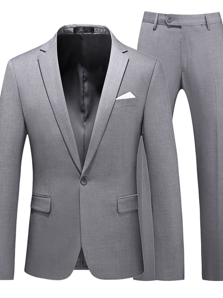 Vanlig Blazer Kjole Dress For Menn Med En Knapp