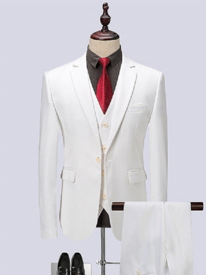 White Plain 3 Pieces Mens Wedding Suits