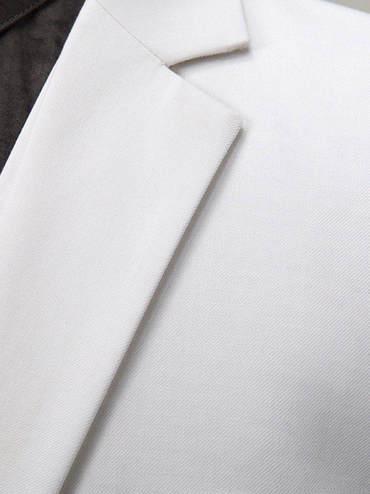 White Plain 3 Pieces Mens Wedding Suits