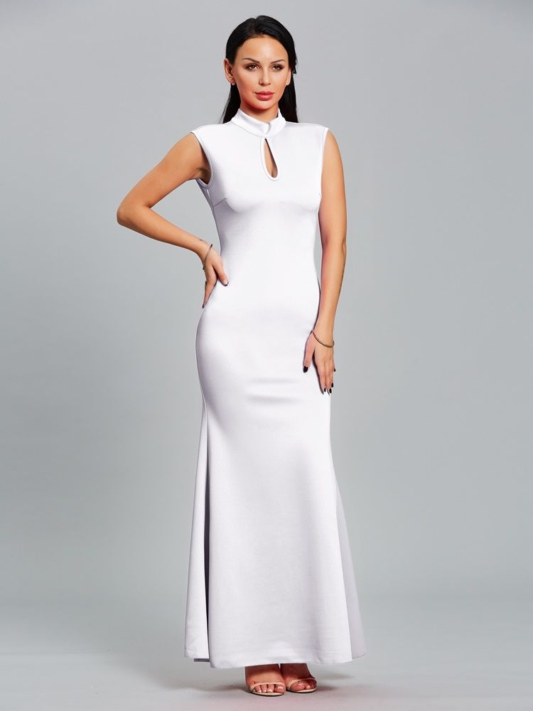 Hollow Backless Mermaid Maxi Dress For Kvinner