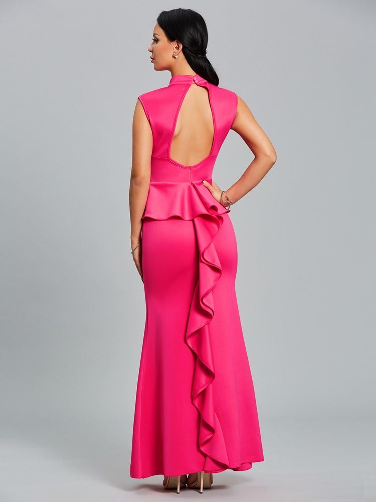 Hollow Backless Mermaid Maxi Dress For Kvinner