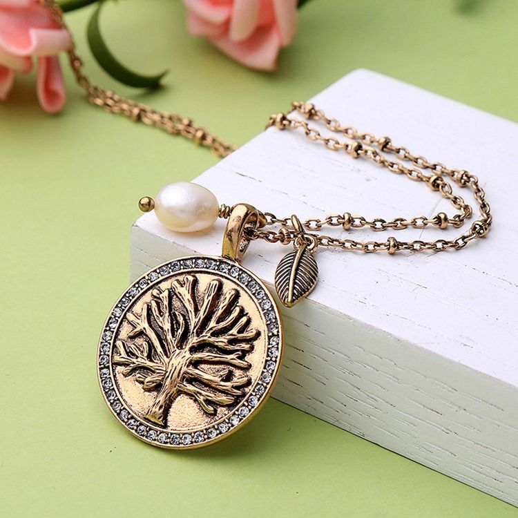 Bohemian Style Round Plate Necklace