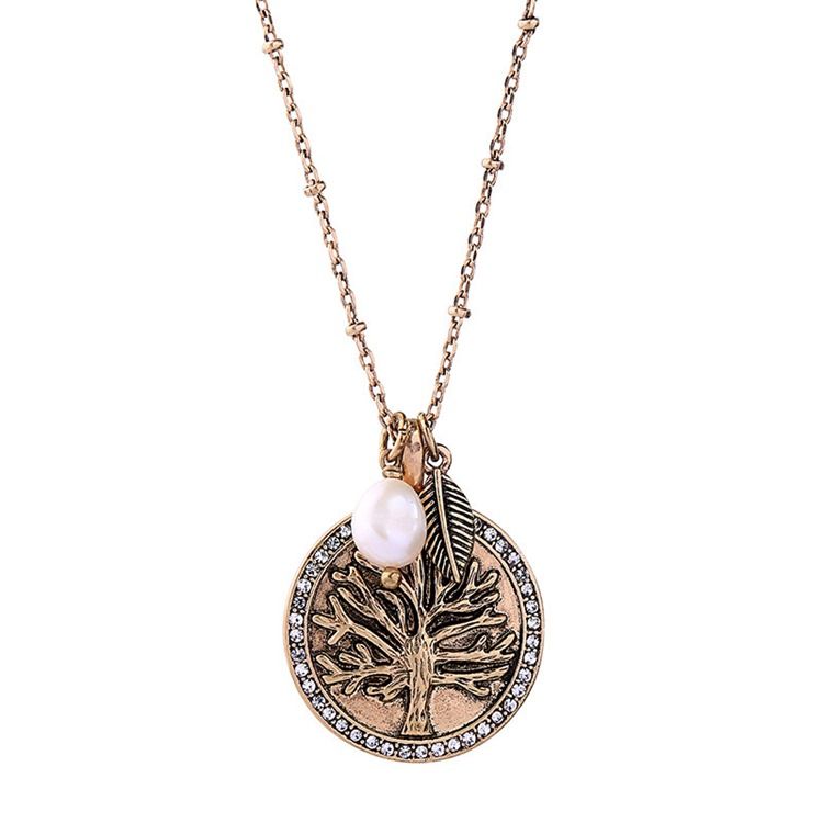 Bohemian Style Round Plate Necklace