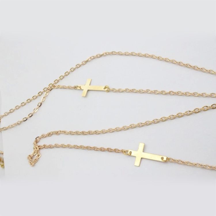 Cross Pearl Inlaid Style Halskjeder