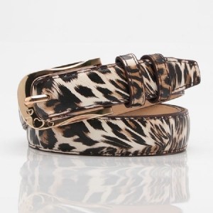 Fashion Pin Buckle Leopard Print Pu Belt