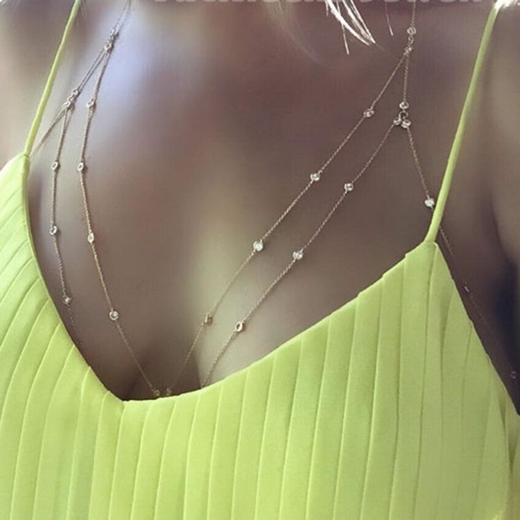 Plain Rhinestone Body Body Chain