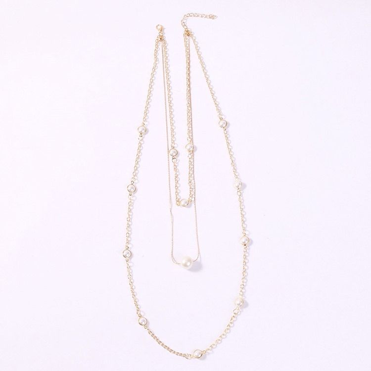 Sweet Pearl Inlaid Female Necklace