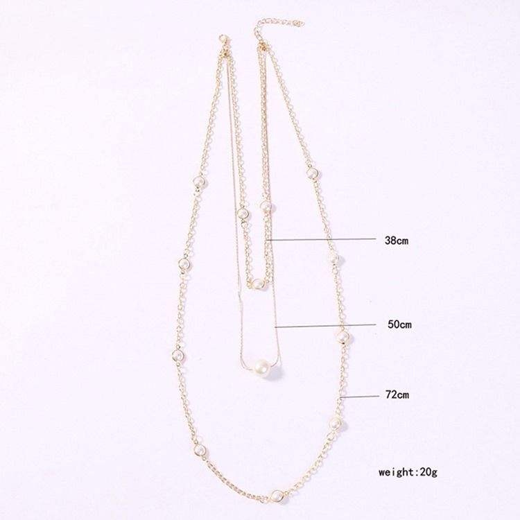 Sweet Pearl Inlaid Female Necklace