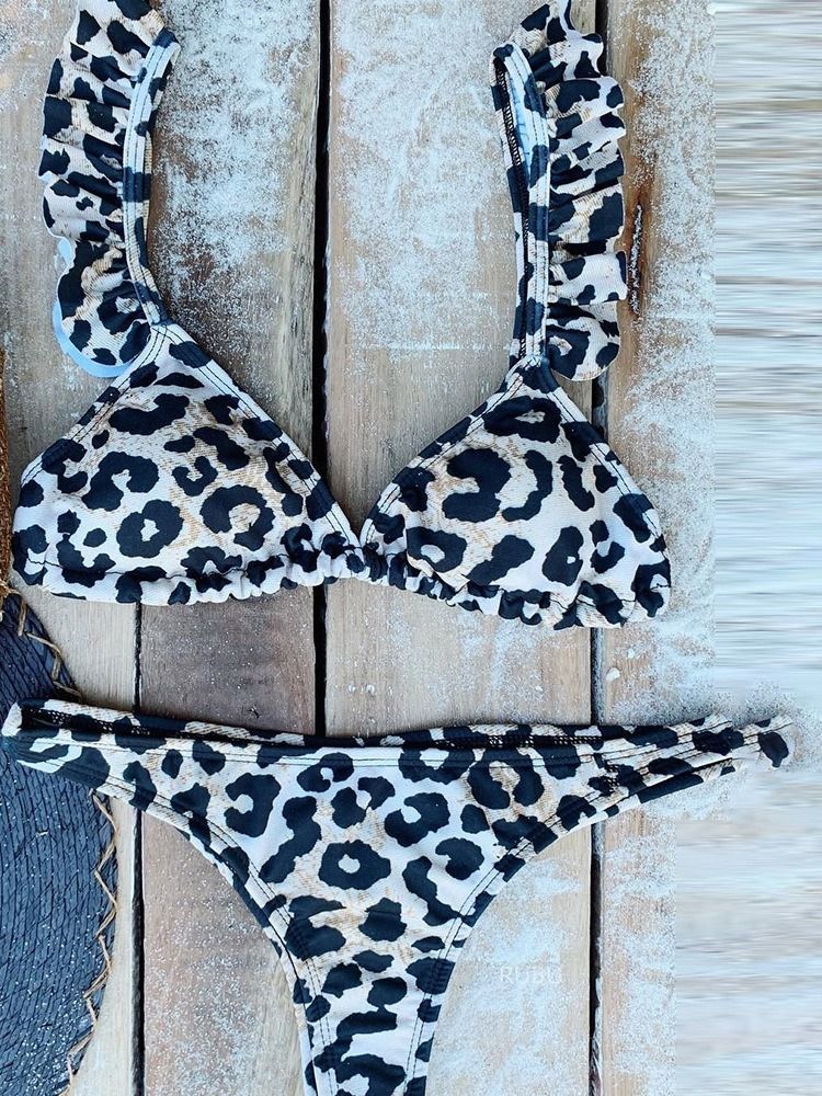 Falbala Leopard Bikini Set Badetøy