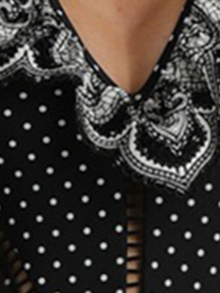 Polka Dots Floral Lace Badetøy For Kvinner