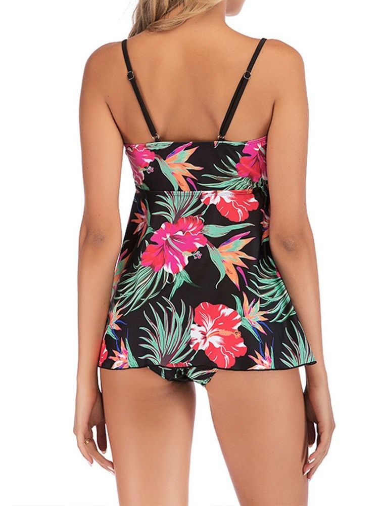 Tankini-sett For Kvinner Sexy Blomstertøy