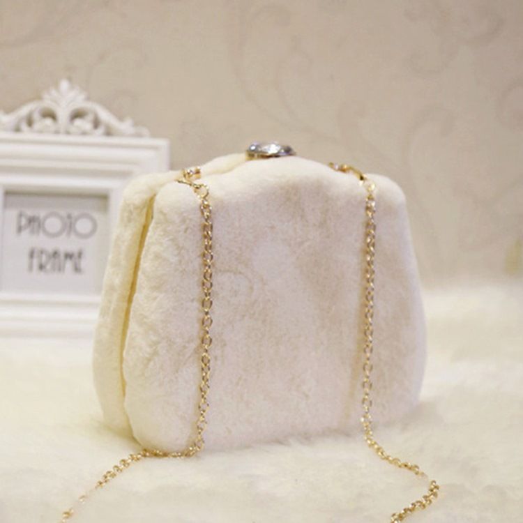 Chain Rabbit Hair Clutches Kvesker