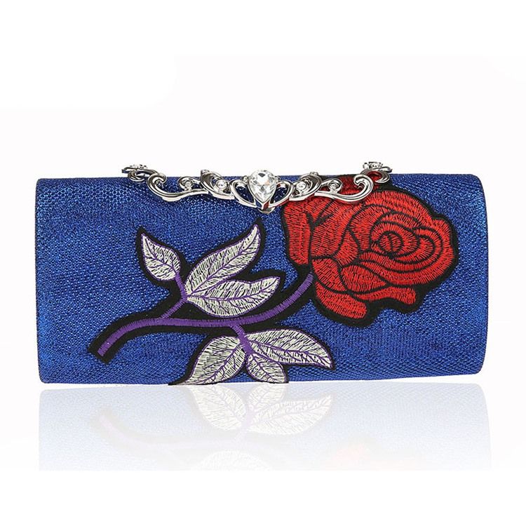 Floral Pattern Chain Chain Crossbody Bag