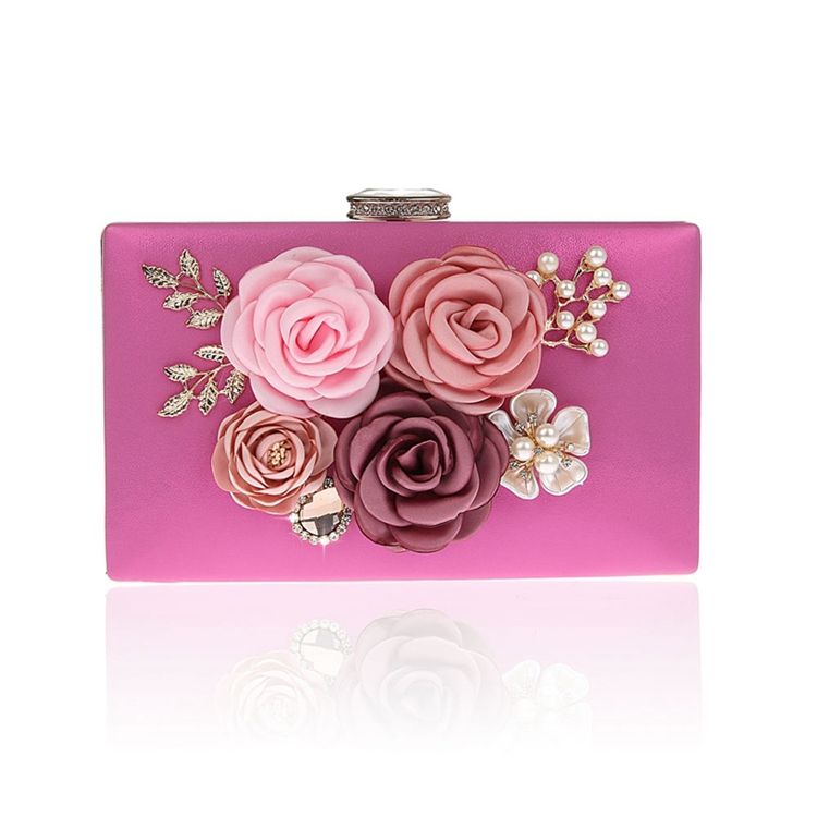 Floral Rhinestone Adornment Mini Clutch For Kvinner