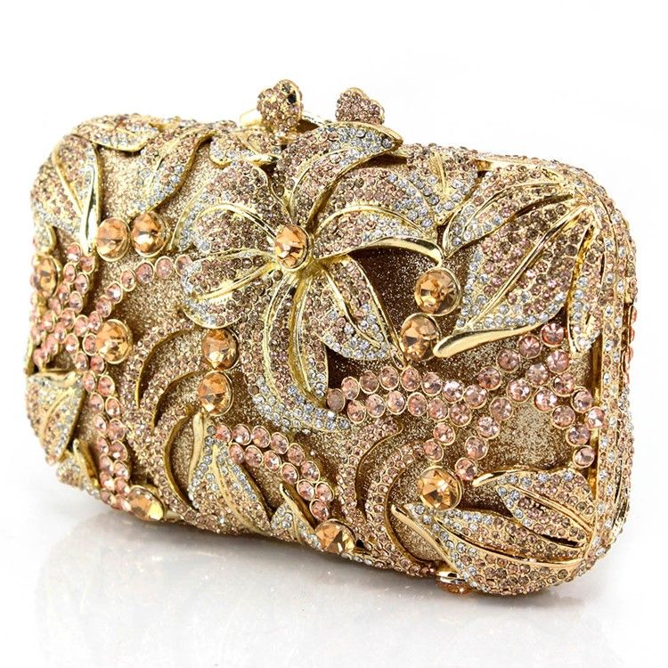 Luksusstil Rhinestone Preget Clutch