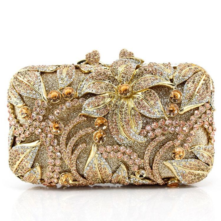 Luksusstil Rhinestone Preget Clutch