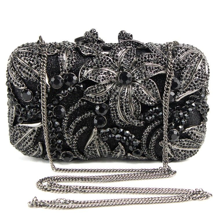 Luksusstil Rhinestone Preget Clutch