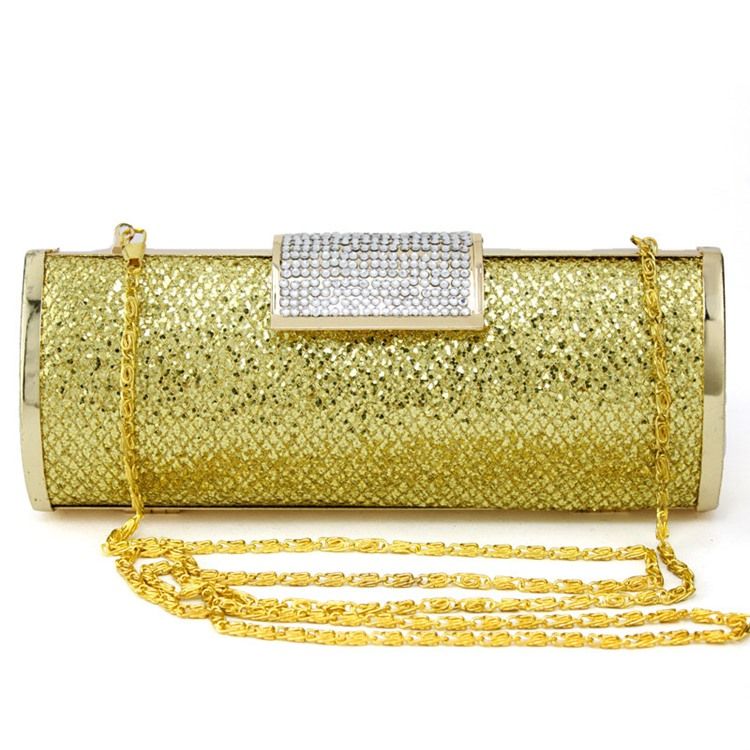 Paljetter Rhinestone Magnetic Snap Clutch