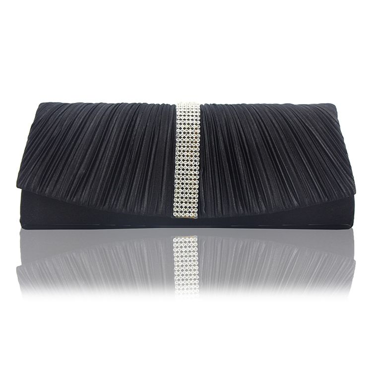 Puckering Rectangle Rhinestone Allsidig Clutches Even Bag