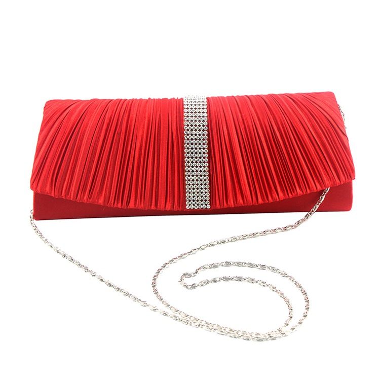 Puckering Rectangle Rhinestone Allsidig Clutches Even Bag