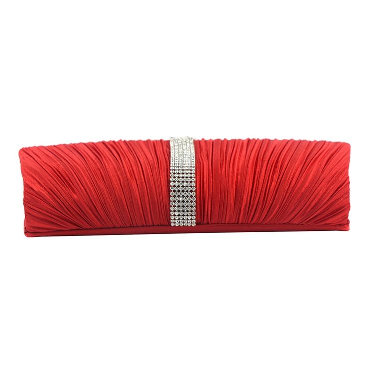 Puckering Rectangle Rhinestone Allsidig Clutches Even Bag