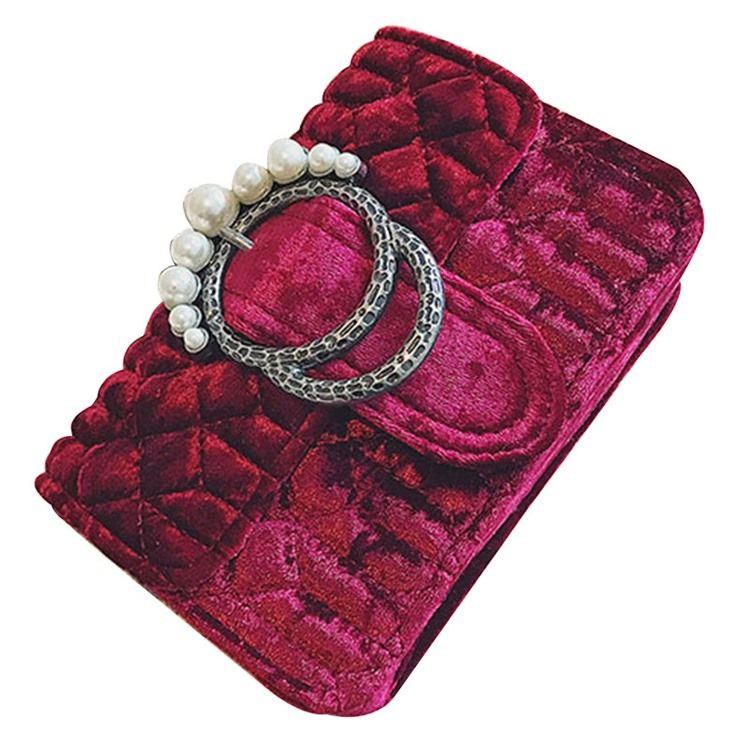 Retro Velvet Pearl Pryd Clutch