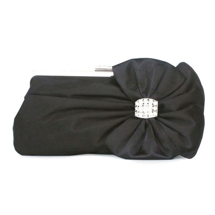 Silk Bowknot Rhinestone Adornment Clutch