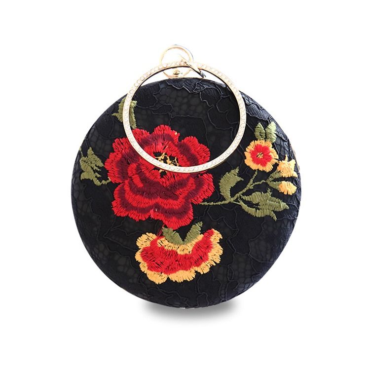 Vintage Floral Brodery Clutch