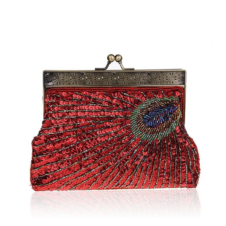 Vintage Peacock Pattern Women Clutch