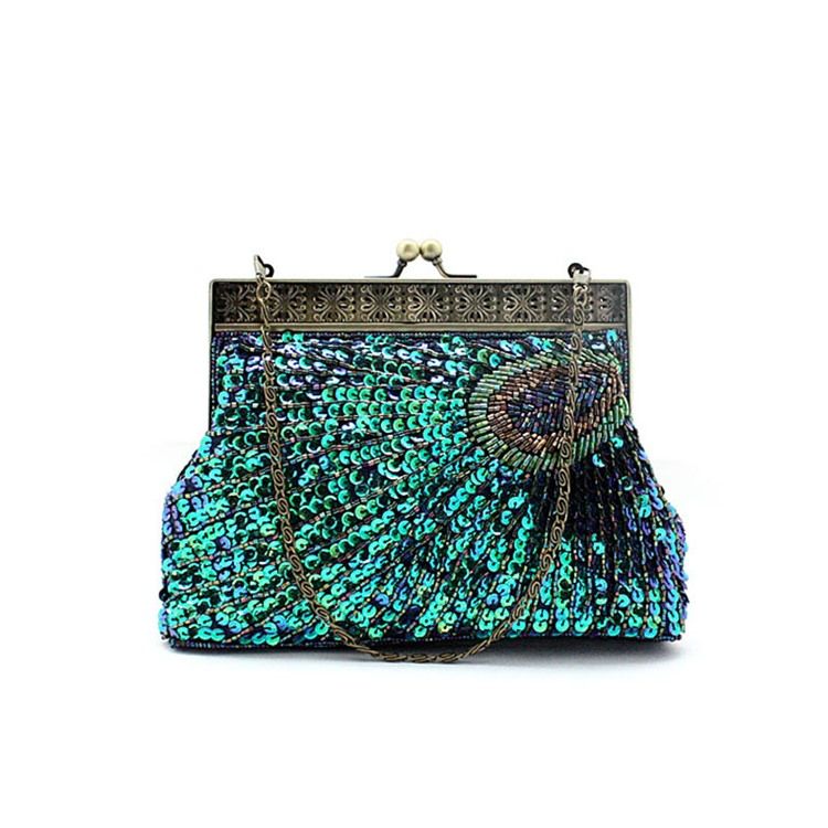 Vintage Peacock Pattern Women Clutch