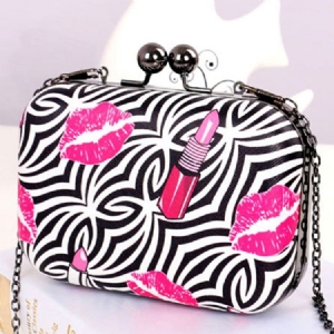 Zebra Stripe Decorated Evening Clutch