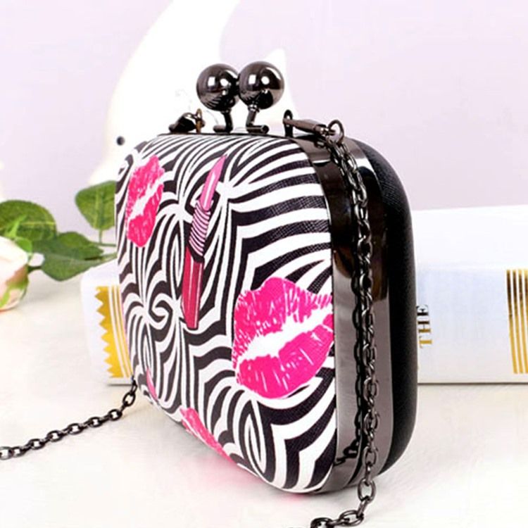 Zebra Stripe Decorated Evening Clutch