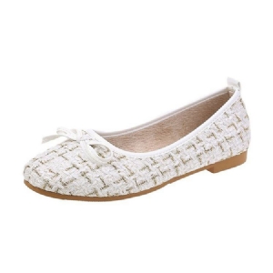 Bowknot Block Heel Round Toe Sweet Dame Flats