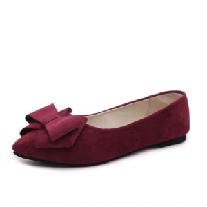 Bowknot Decorated Low-cut Plain Dame Flats