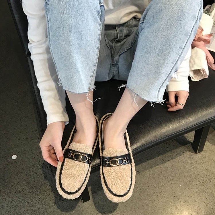 Slip-on Round Toe Casual Dame Winter Flats