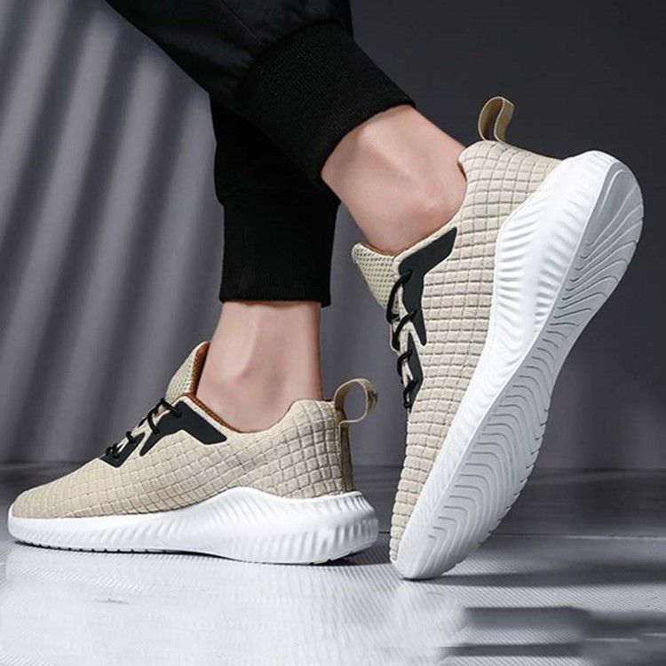 Flyknit Color Block Lace-up Outdoor Sneakers For Menn