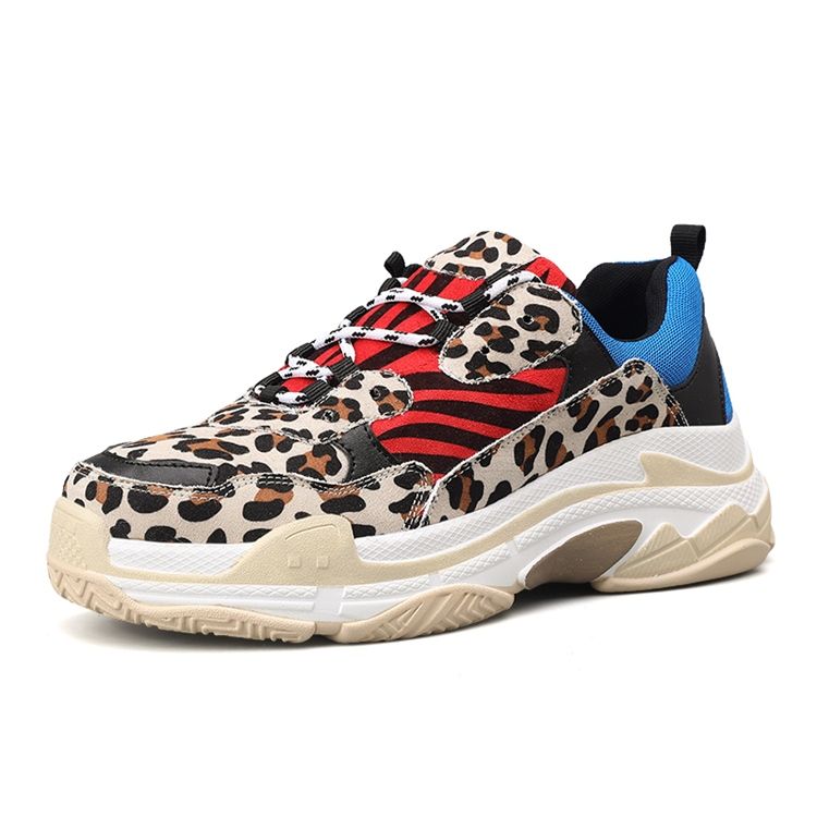 Leopard Print Low-cut Øvre Snørebånd Herresneakers