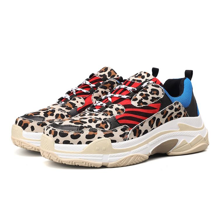 Leopard Print Low-cut Øvre Snørebånd Herresneakers