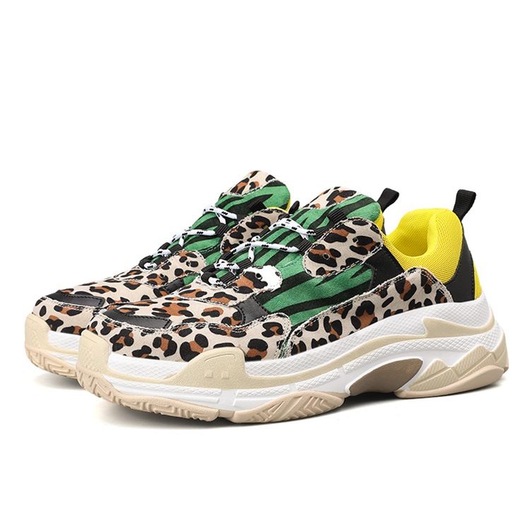 Leopard Print Low-cut Øvre Snørebånd Herresneakers