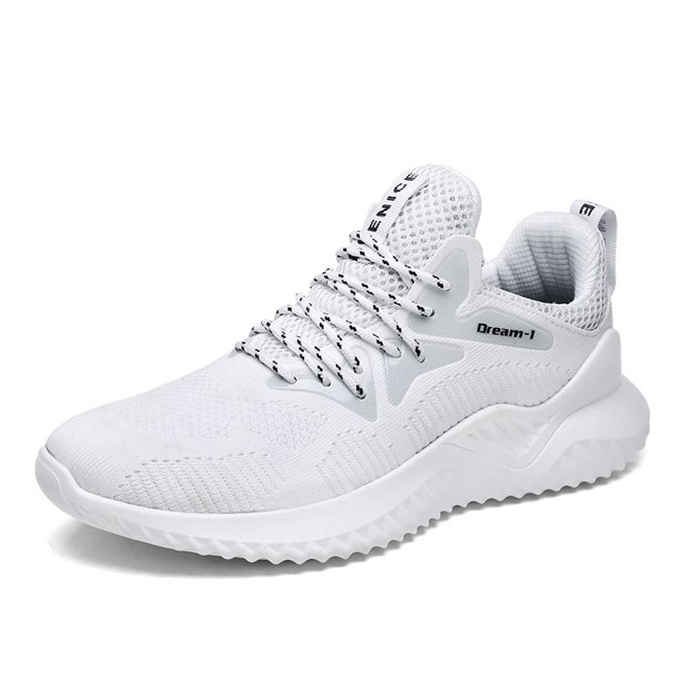 Mesh Lace-up Round Toe Casual Menns Joggesko