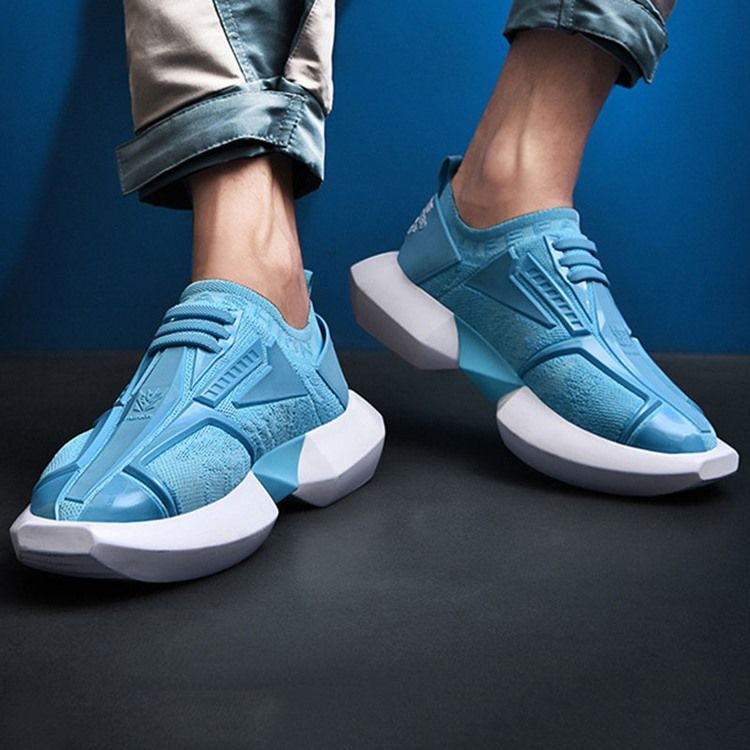 Round Toe Low-cut Upper Snøring Herre Mesh Sneakers