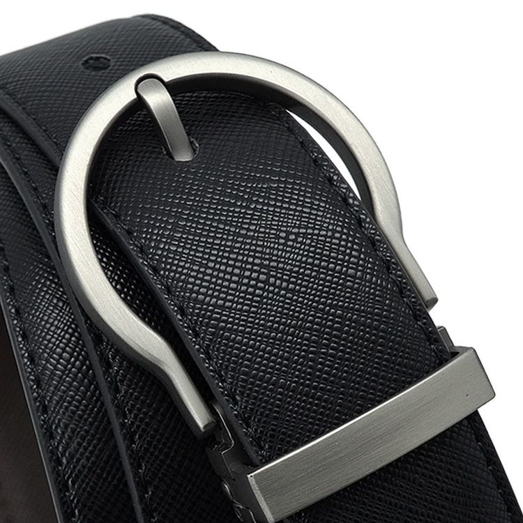 Pin Buckle Leather Belt For Menn