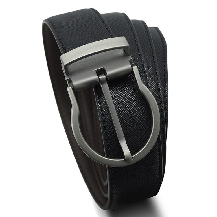 Pin Buckle Leather Belt For Menn