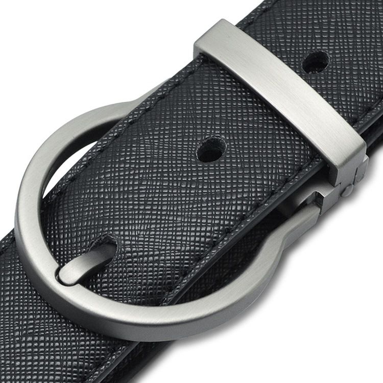 Pin Buckle Leather Belt For Menn