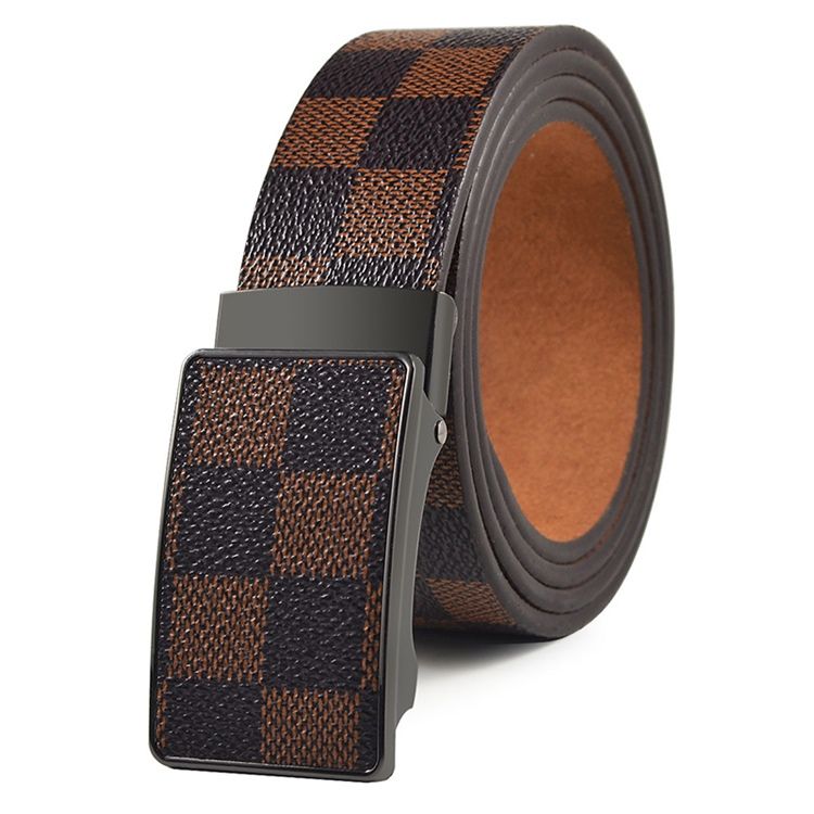 Plaid Patterns Automatic Buckle Herre Belt